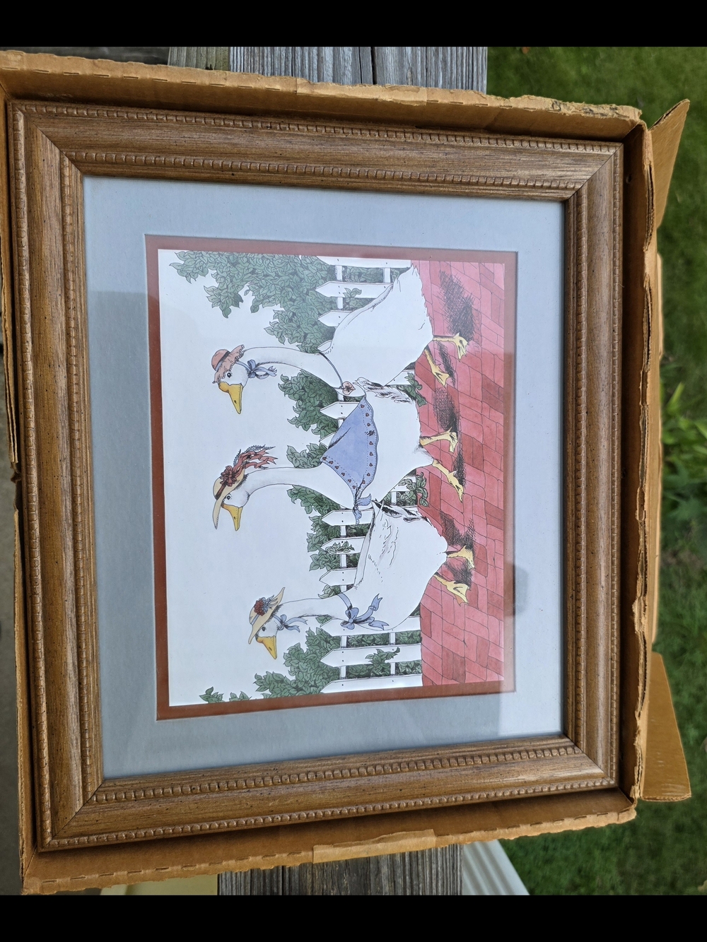 HOMCO Framed Geese Print With Box
